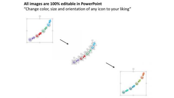 Business Diagram Arrows With Icons For Research Market Presentation Template