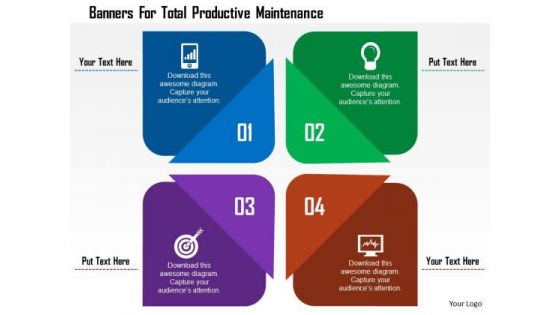 Business Diagram Banners For Total Productive Maintenance Presentation Template