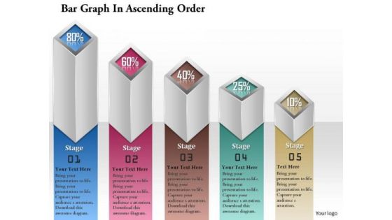 Business Diagram Bar Graph In Descending Order Presentation Template