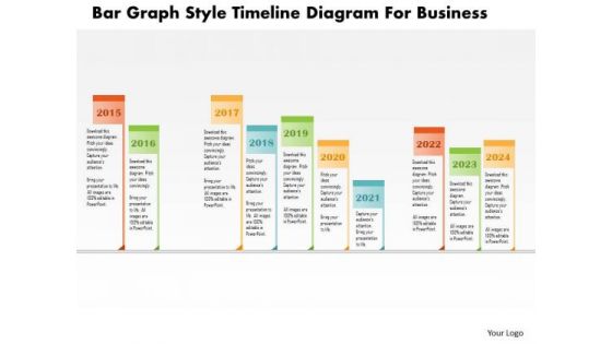 Business Diagram Bar Graph Style Timeline Diagram For Business Presentation Template