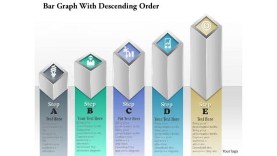 Business Diagram Bar Graph With Ascending Order Presentation Template