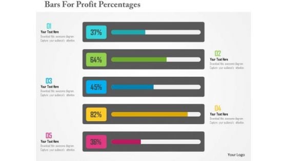 Business Diagram Bars For Profit Percentages Presentation Template