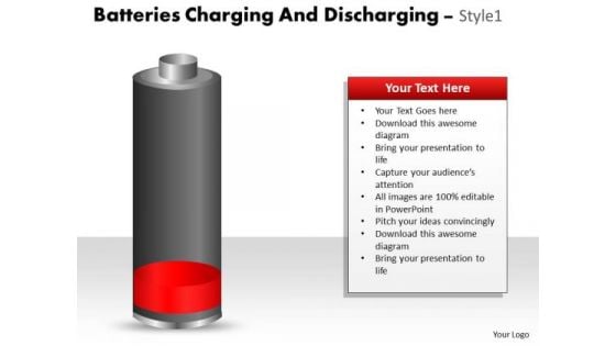 Business Diagram Batteries Charging And Discharging Style 1 Strategy Diagram