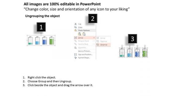 Business Diagram Battery Icons For Growth Measurement Presentation Template