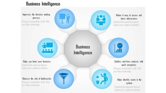 Business Diagram Benefits Advantages Of Business Intelligence Data Analytics Ppt Slide