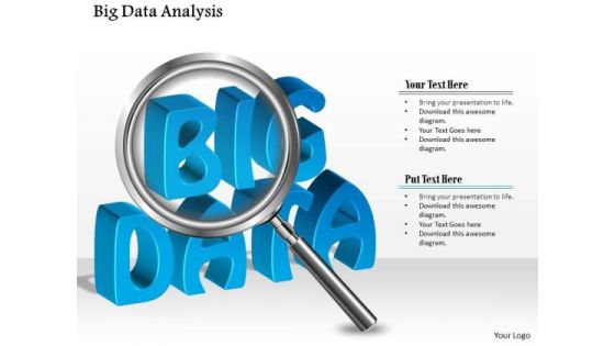 Business Diagram Big Data Analysis Using Magnifying Glass Analysis Ppt Slide