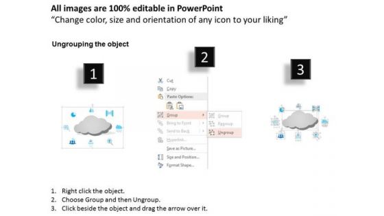 Business Diagram Big Data Cloud With Analytic Icons Surrounding It Presentation Template