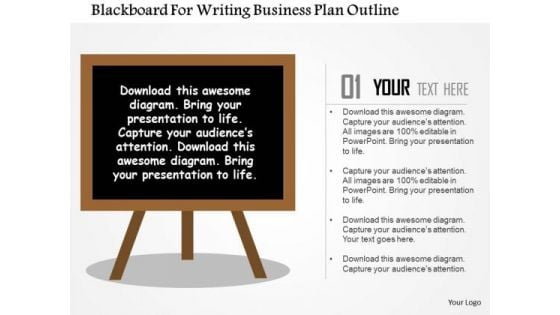 Business Diagram Blackboard For Writing Business Plan Outline Presentation Template