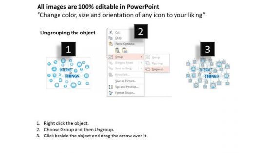 Business Diagram Blue Icons For Internet Things With Network Technology Presentation Template