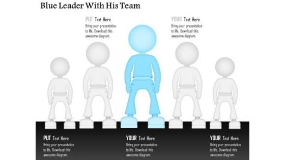 Business Diagram Blue Leader With His Team Presentation Template