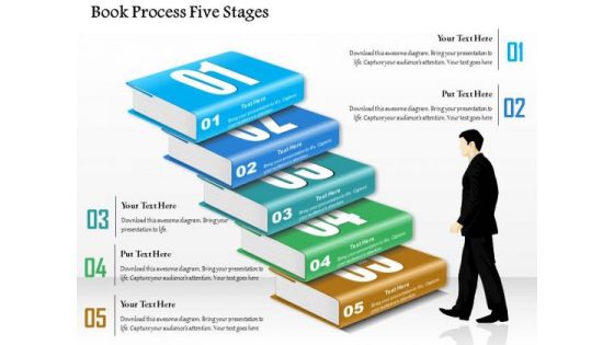 Business Diagram Book Process Five Stages Presentation Template