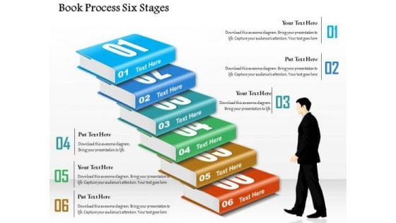 Business Diagram Book Process Six Stages Presentation Template