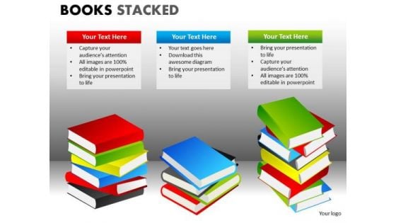 Business Diagram Books Stacked Consulting Diagram