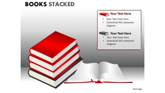 Business Diagram Books Stacked Marketing Diagram