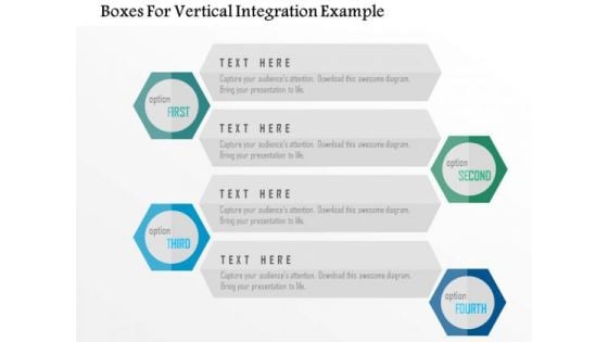 Business Diagram Boxes For Vertical Integration Example PowerPoint Templates