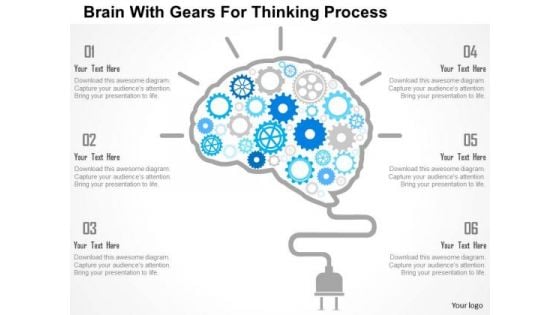 Business Diagram Brain With Gears For Thinking Process Presentation Template