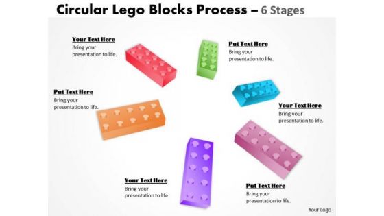 Business Diagram Building Lego Process 6 Stages Sales Diagram