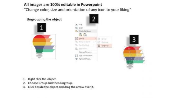 Business Diagram Bulb With Icons For Brand Strategy Outline Presentation Template