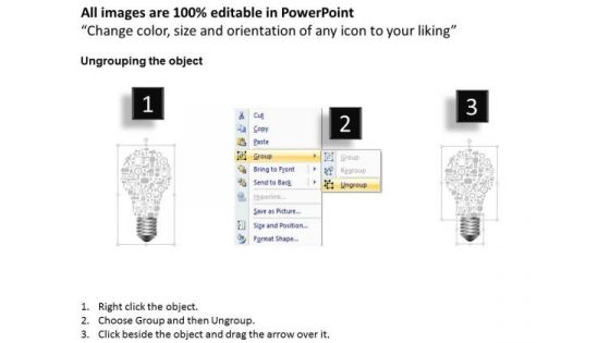 Business Diagram Bulb With Icons Technology Illustration Presentation Template