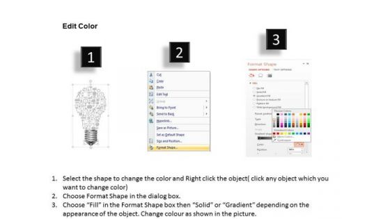 Business Diagram Bulb With Icons Technology Illustration Presentation Template