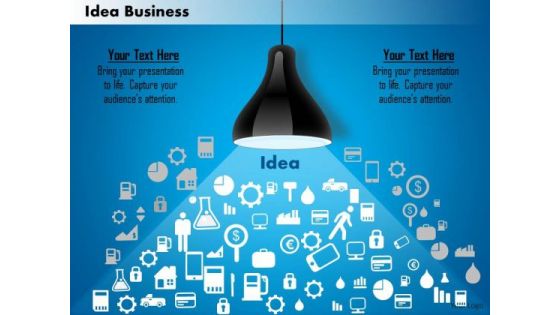 Business Diagram Bulb With Multiple Icons For Business And Sales Presentation Template