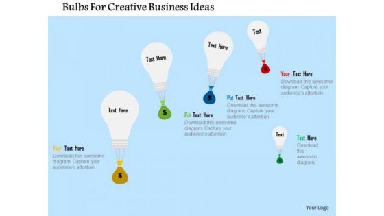 Business Diagram Bulbs For Creative Business Ideas Presentation Template