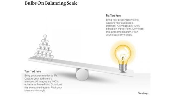 Business Diagram Bulbs On Balancing Scale Presentation Template