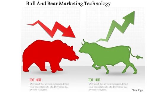 Business Diagram Bull And Bear Marketing Technology Presentation Template