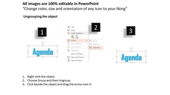 Business Diagram Business Agenda Diagram With Icons Presentation Template