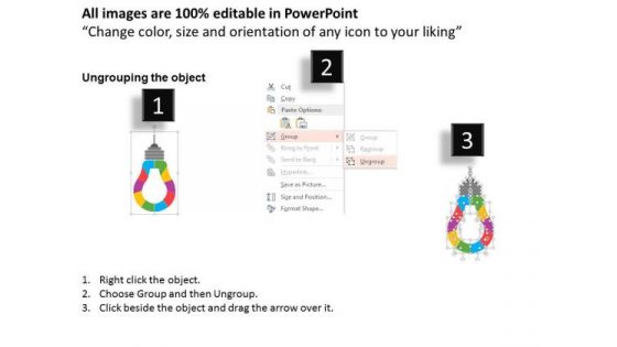 Business Diagram Business Icons On Hanging Bulb Presentation Template