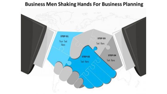 Business Diagram Business Men Shaking Hands For Business Planning Presentation Template