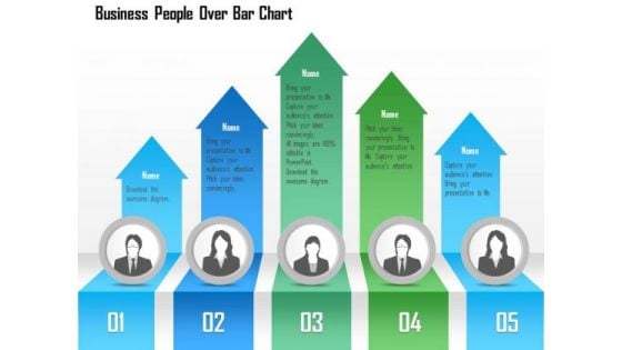 Business Diagram Business People Over Bar Chart PowerPoint Template