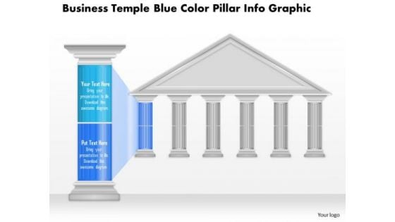 Business Diagram Business Temple Blue Color Pillar Info Graphic Presentation Template