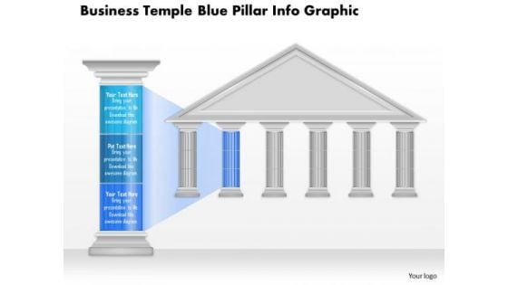 Business Diagram Business Temple Blue Pillar Info Graphic Presentation Template