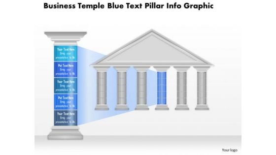 Business Diagram Business Temple Blue Text Pillar Info Graphic Presentation Template