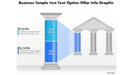 Business Diagram Business Temple Two Text Option Pillar Info Graphic Presentation Template