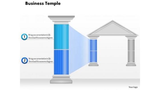 Business Diagram Business Temple With Highlighted Pillar Presentation Template