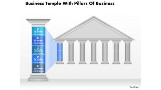 Business Diagram Business Temple With Pillars Of Business Presentation Template