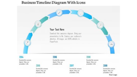 Business Diagram Business Timeline Diagram With Icons Presentation Template