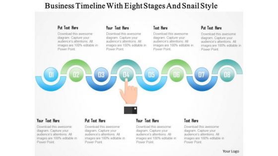 Business Diagram Business Timeline With Eight Stages And Snail Style Presentation Template