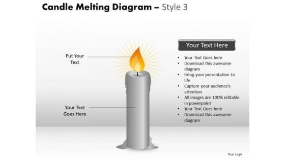 Business Diagram Candle Melting Diagram Style 3 Consulting Diagram