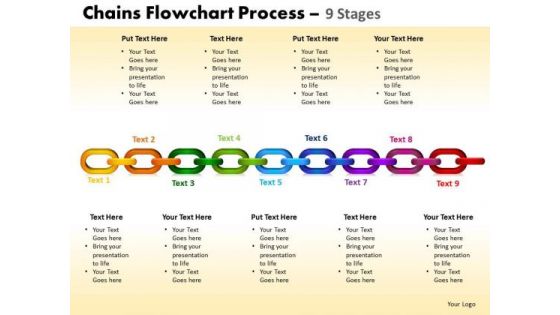 Business Diagram Chains Flowchart Process Diagram 9 Stages Sales Diagram