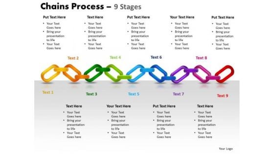 Business Diagram Chains Process 9 Stages Sales Diagram