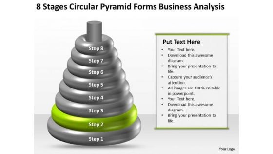 Business Diagram Chart 8 Stages Circular Pyramid Forms Analysis PowerPoint Template