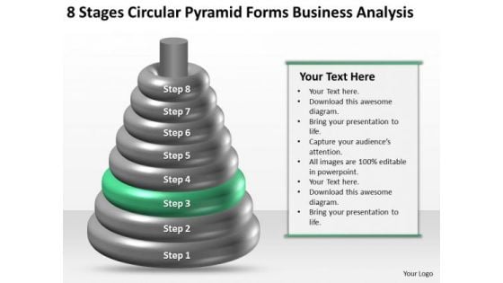 Business Diagram Chart 8 Stages Circular Pyramid Forms Analysis Ppt PowerPoint Template