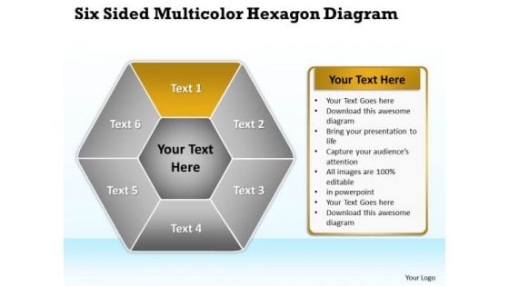 Business Diagram Chart Hexagon PowerPoint Templates Backgrounds For Slides