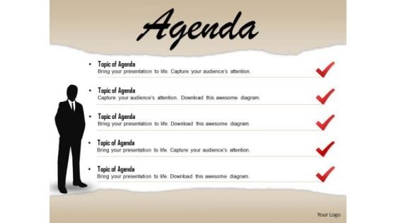 Business Diagram Checklist For Business Agenda With 3d Man Presentation Template