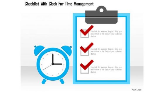 Business Diagram Checklist With Clock For Time Management Presentation Template Business Diagram Checklist With Clock For Time Management Presentation Template