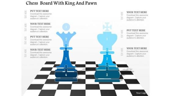 Business Diagram Chess Board With King And Pawn Presentation Template