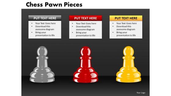 Business Diagram Chess Pawn Pieces Sales Diagram